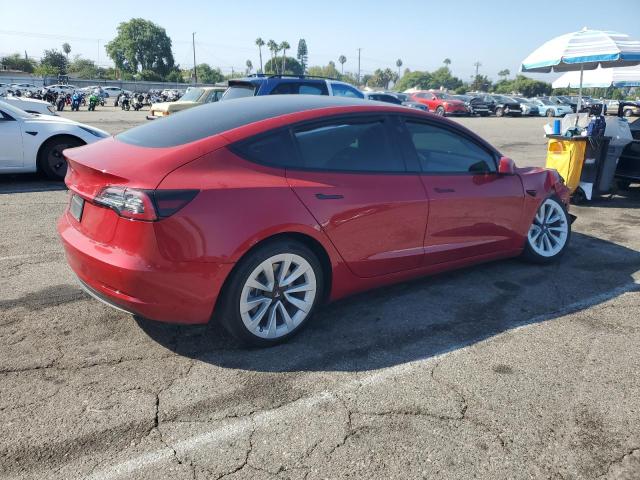 5YJ3E1EA2NF212574 - 2022 TESLA MODEL 3 红色 照片 3
