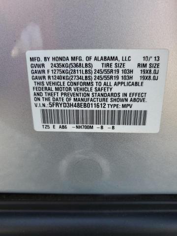 5FRYD3H48EB011612 - 2014 ACURA MDX TECHNOLOGY ვერცხლისფერი ფოტო 12