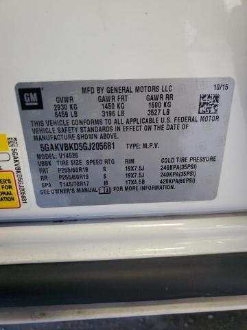 5GAKVBKD5GJ205681 - 2016 BUICK ENCLAVE WHITE photo 14