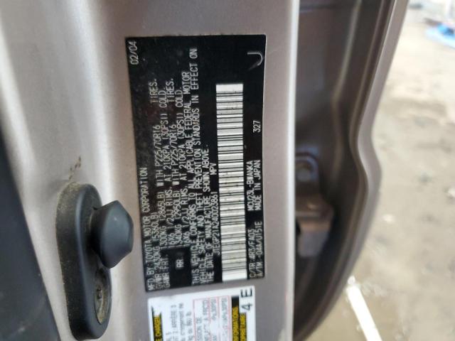 JTEGP21A240023861 - 2004 TOYOTA HIGHLANDER BASE Bej foto 13
