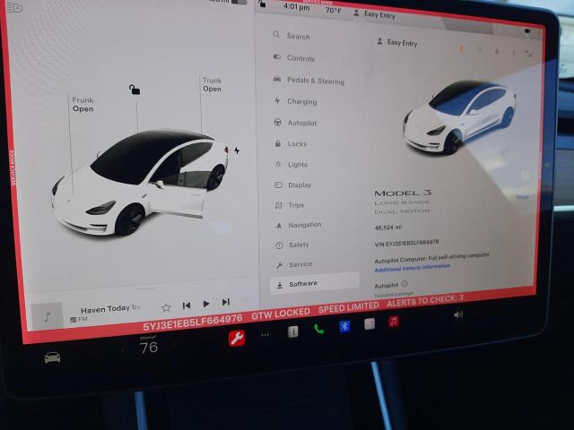 5YJ3E1EB5LF664976 - 2020 TESLA MODEL 3 白色 照片 9