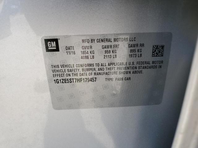 1G1ZE5ST7HF179457 - 2017 CHEVROLET MALIBU LT SILVER photo 12