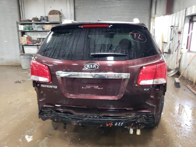 5XYKU3A65CG303422 - 2012 KIA SORENTO EX BURGUNDY photo 6