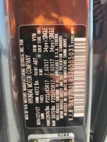 5XYZU3LB3JG555031 - 2018 HYUNDAI SANTA FE S GRAY photo 13