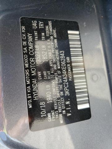 3KPC24A34KE062843 - 2019 HYUNDAI ACCENT SE ვერცხლისფერი ფოტო 12