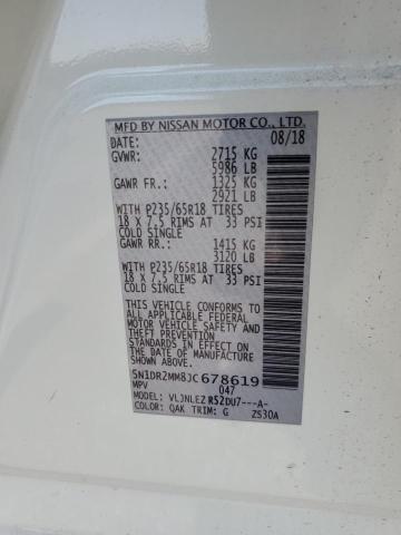5N1DR2MM8JC678619 - 2018 NISS PATHFINDER S თეთრი ფოტო 13