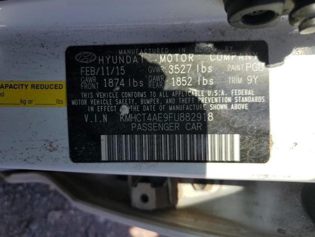 KMHCT4AE9FU882918 - 2015 HYUNDAI ACCENT GLS WHITE photo 13