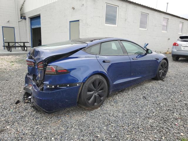 5YJSA1E6XNF477309 - 2022 TESLA MODEL S Կապույտ լուսանկար 3