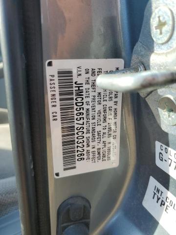 JHMCD5657SC032266 - 1995 HONDA ACCORD EX 蓝色 照片 12