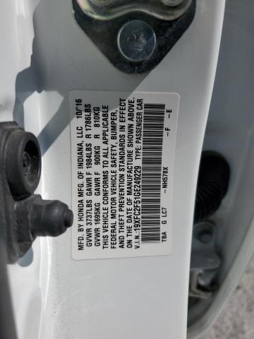 19XFC2F51GE249229 - 2016 HONDA CIVIC LX თეთრი ფოტო 12