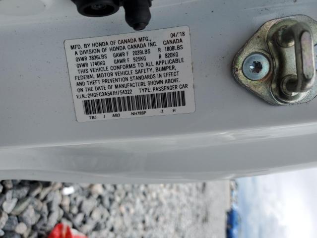 2HGFC3A54JH754322 - 2018 HONDA CIVIC SI 白色 照片 12