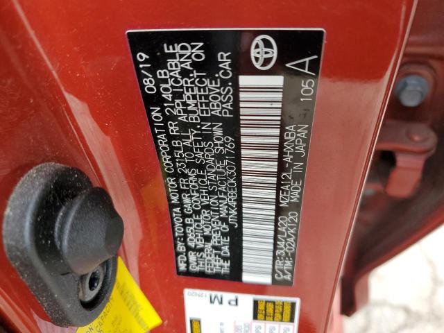 JTNK4RBE0K3071769 - 2019 TOYOTA COROLLA SE RED photo 13