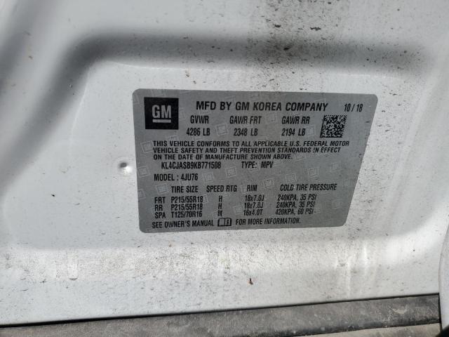 KL4CJASB9KB771508 - 2019 BUICK ENCORE PREFERRED Weiß Foto 13