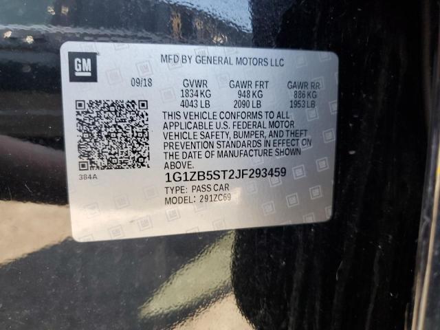 1G1ZB5ST2JF293459 - 2018 CHEVROLET MALIBU LS Սև լուսանկար 12