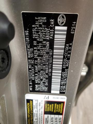 4T1BK1FK1GU571657 - 2016 TOYOTA CAMRY XSE BEIGE photo 12