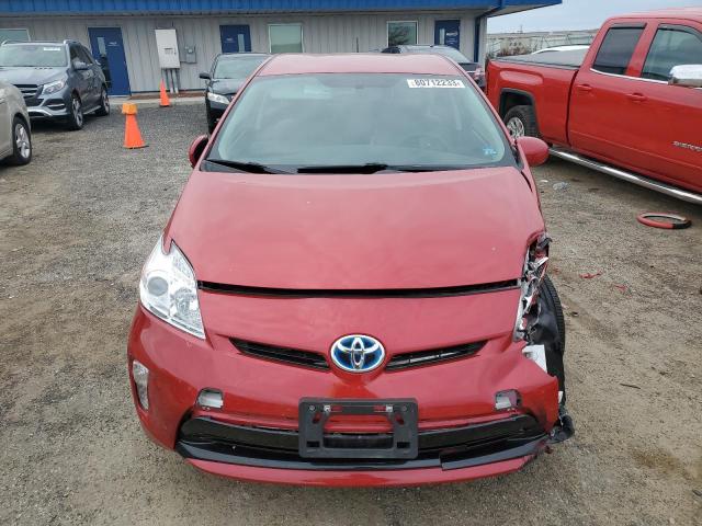 JTDKN3DU6F2004284 - 2015 TOYOTA PRIUS RED photo 5