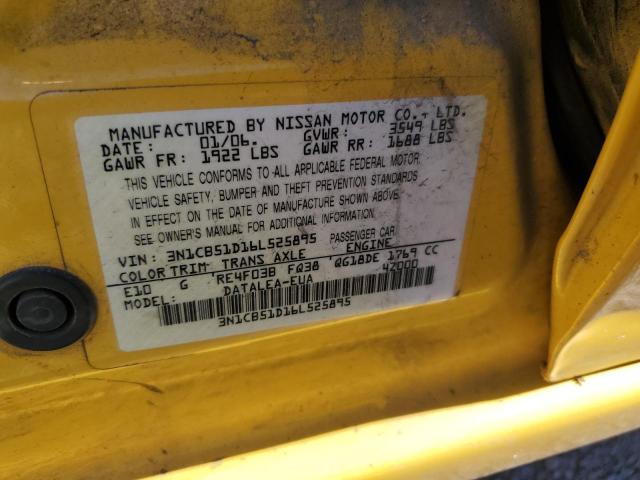 3N1CB51D16L525895 - 2006 NISSAN SENTRA 1.8 YELLOW photo 12