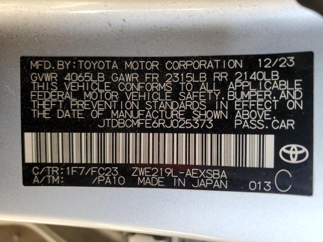 JTDBCMFE6RJ025373 - 2024 TOYOTA COROLLA LE SILVER photo 23