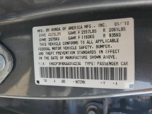 1HGCP3F8XAA014234 - 2010 HONDA ACCORD EXL 灰色 照片 12