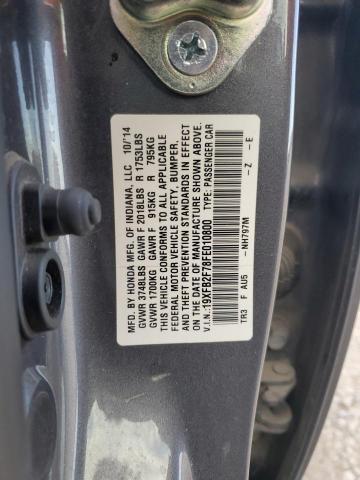 19XFB2F78FE010800 - 2015 HONDA CIVIC SE CHARCOAL photo 12