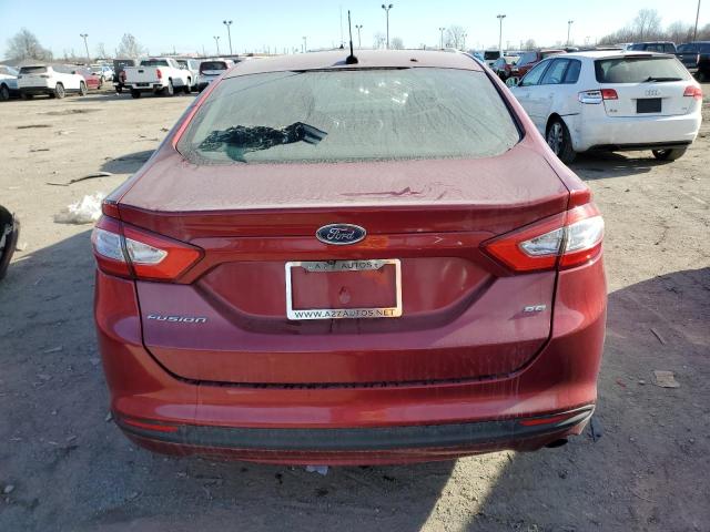 3FA6P0H78GR358051 - 2016 FORD FUSION SE RED photo 6