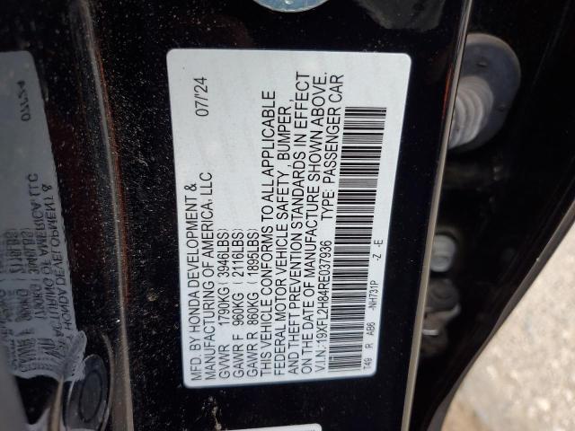 19XFL2H84RE037936 - 2024 HONDA CIVIC SPORT BLACK photo 12