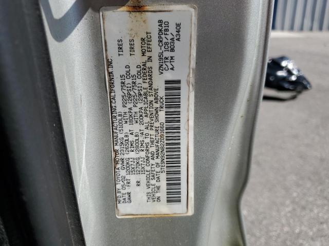 5TESN92N82Z091660 - 2002 TOYOTA TACOMA XTRACAB PRERUNNER Серебристый фото 12