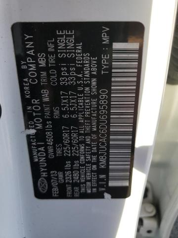 KM8JUCAC6DU695890 - 2013 HYUNDAI TUCSON GLS 白色 照片 14