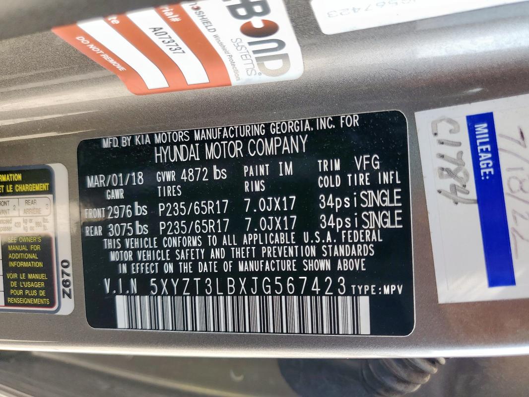 5XYZT3LBXJG567423 - 2018 HYUNDAI SANTA FE SPORT 灰色 照片 14