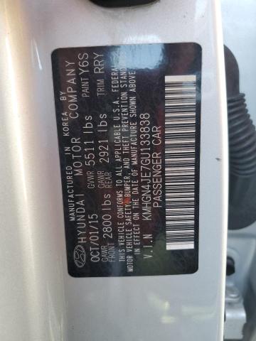 KMHGN4JE7GU133838 - 2016 HYUNDAI GENESIS 3.8L SILVER photo 12