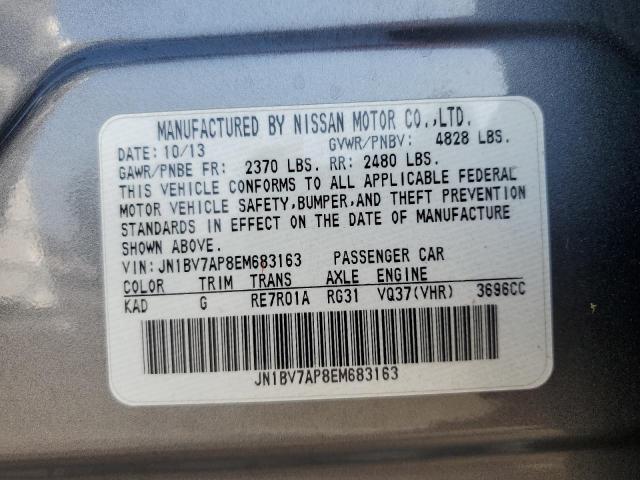 JN1BV7AP8EM683163 - 2014 INFINITI Q50 BASE 灰色 照片 12