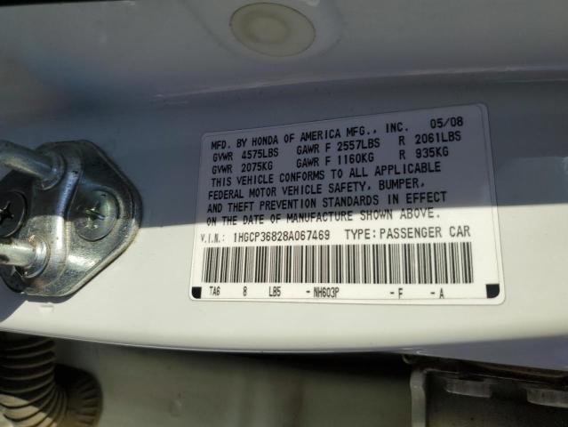 1HGCP36828A067469 - 2008 HONDA ACCORD EXL WHITE photo 13