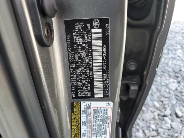 4T1BE32K35U941643 - 2005 TOYOTA CAMRY LE GRAY photo 12