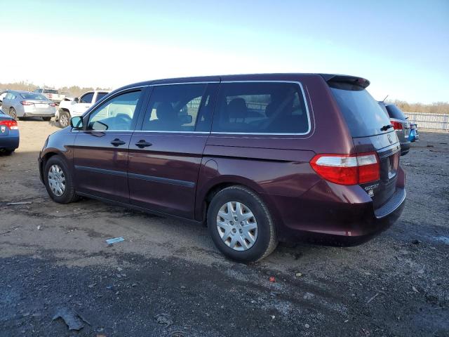 5FNRL38257B112486 - 2007 HONDA ODYSSEY LX BURGUNDY photo 2