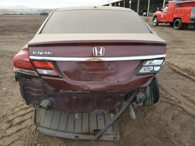 19XFB2F96DE262169 - 2013 HONDA CIVIC EXL ბურგუნდია ფოტო 6