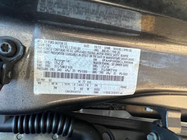 1FAHP3M28CL395906 - 2012 FORD FOCUS SEL GRAY photo 10