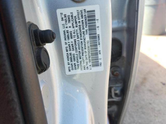 19XFB2F50CE061783 - 2012 HONDA CIVIC LX SILVER photo 12