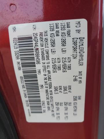 2D4GP44L86R804506 - 2006 DODGE GRAND CARAVAN SXT 红色 照片 13