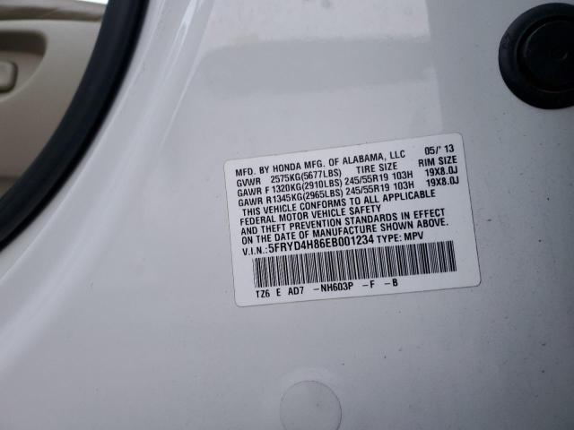 5FRYD4H86EB001234 - 2014 ACURA MDX ADVANCE WHITE photo 13