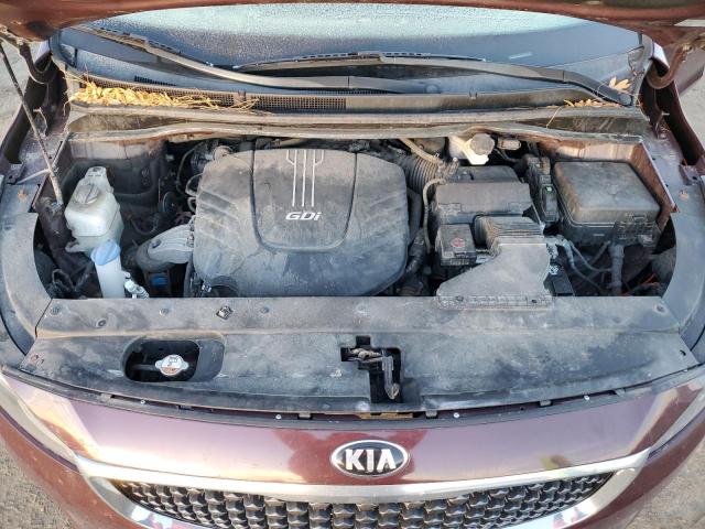 KNDMC5C17F6047106 - 2015 KIA SEDONA EX BURGUNDY photo 12