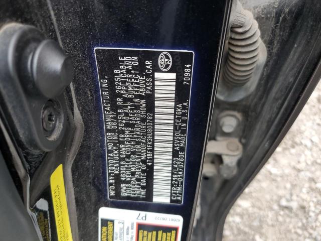 4T1BF1FK3HU800782 - 2017 TOYOTA CAMRY LE BLACK photo 12