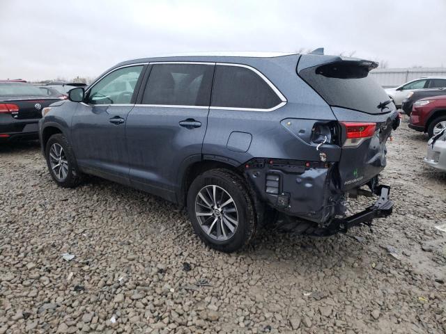 5TDJZRFH0KS719342 - 2019 TOYOTA HIGHLANDER SE BLUE photo 2