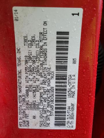 5TFUW5F10EX361028 - 2014 TOYOTA TUNDRA DOUBLE CAB SR/SR5 RED photo 12