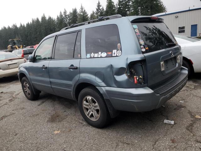 2HKYF18555H561392 - 2005 HONDA PILOT EXL BLUE photo 2