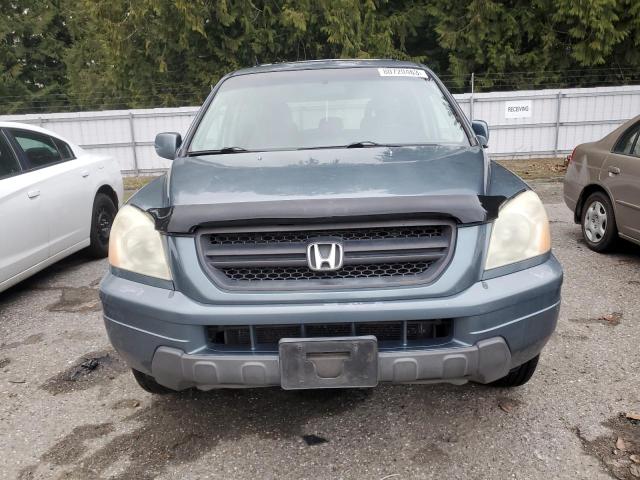 2HKYF18555H561392 - 2005 HONDA PILOT EXL BLUE photo 5