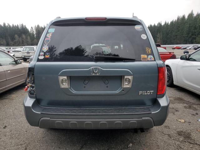 2HKYF18555H561392 - 2005 HONDA PILOT EXL BLUE photo 6