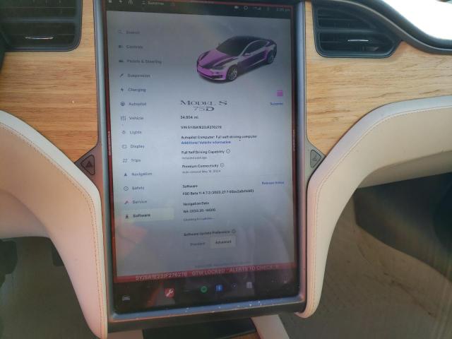 5YJSA1E23JF276276 - 2018 TESLA MODEL S თეთრი ფოტო 9