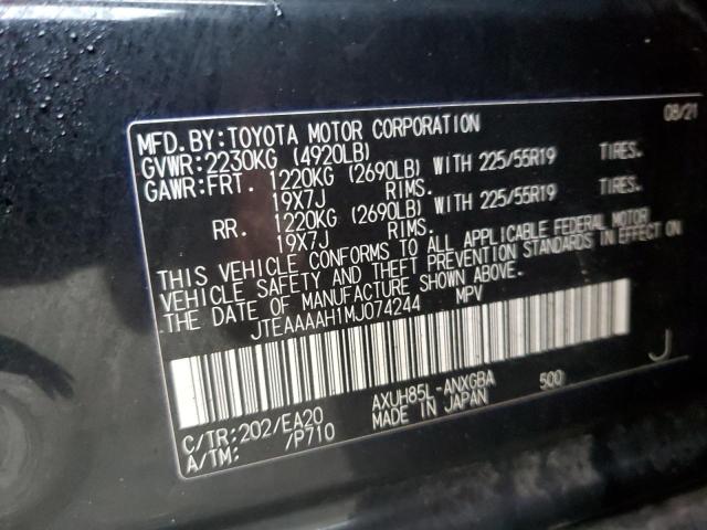 JTEAAAAH1MJ074244 - 2021 TOYOTA VENZA LE BLACK photo 13