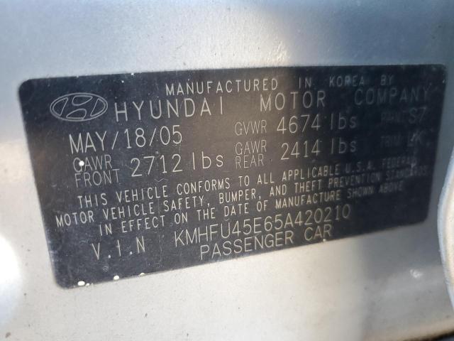 KMHFU45E65A420210 - 2005 HYUNDAI XG 350 SILVER photo 12