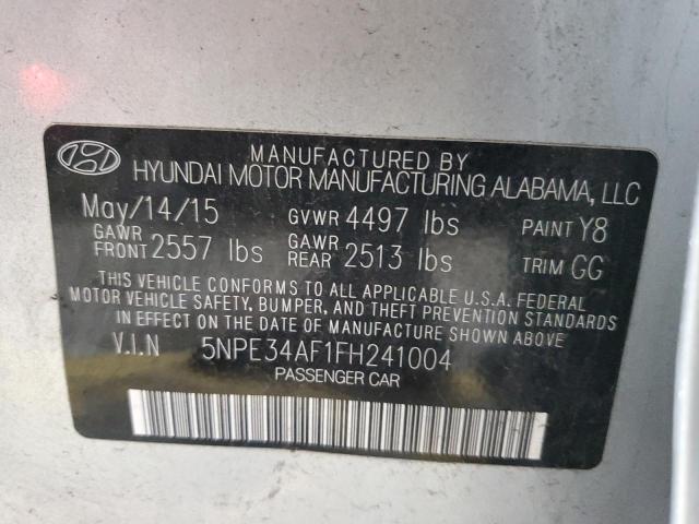 5NPE34AF1FH241004 - 2015 HYUNDAI SONATA SPORT SILVER photo 12